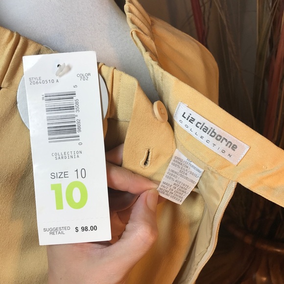 Liz Claiborne Collection Silk Skirt Yellow Size 10 Womens Career Wear - Picture 6 of 10